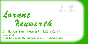 lorant neuwirth business card